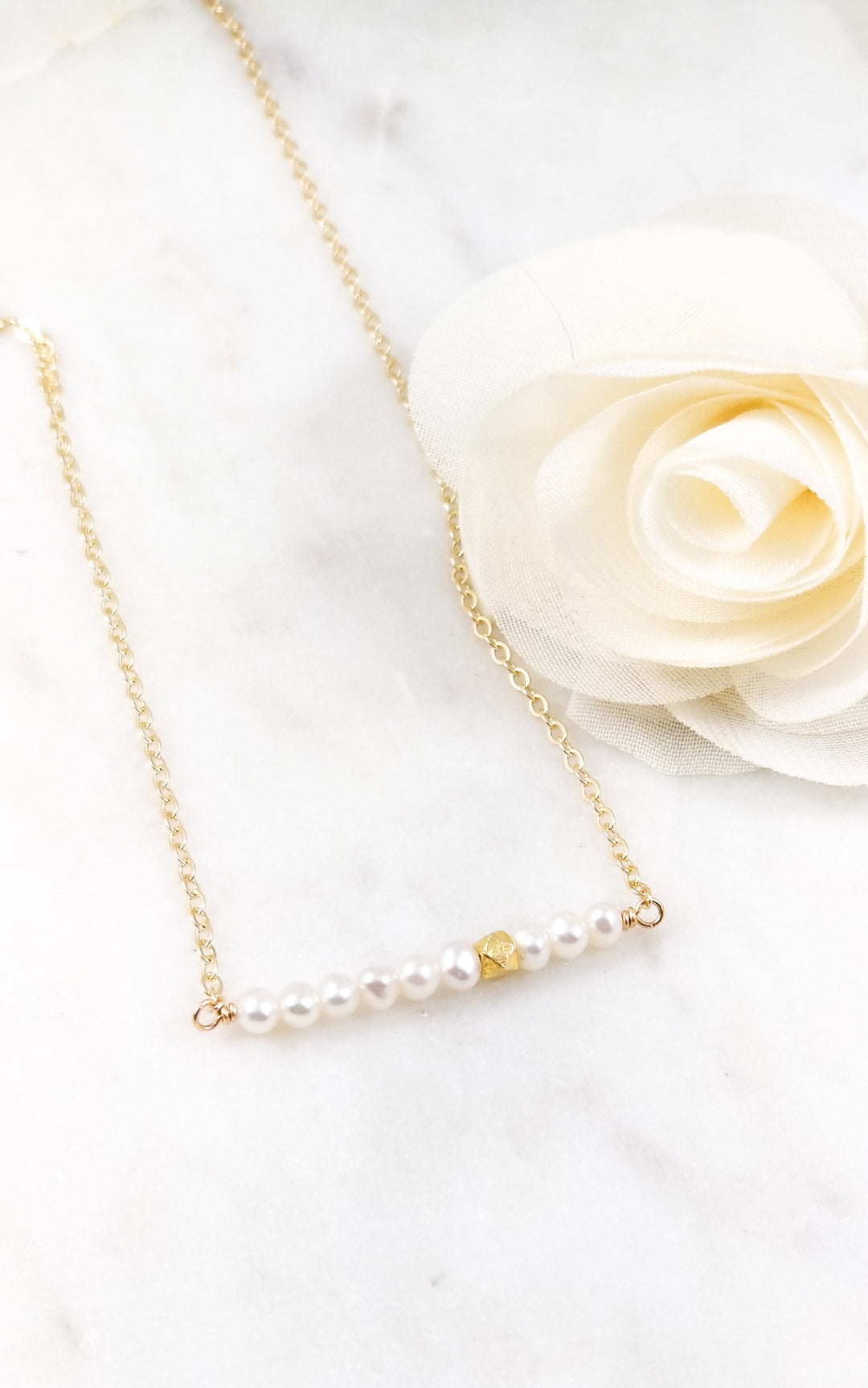 Pearl "Offbeat" Bar Necklace