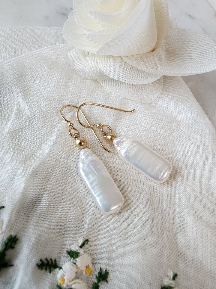 Pearl Baguette Earrings