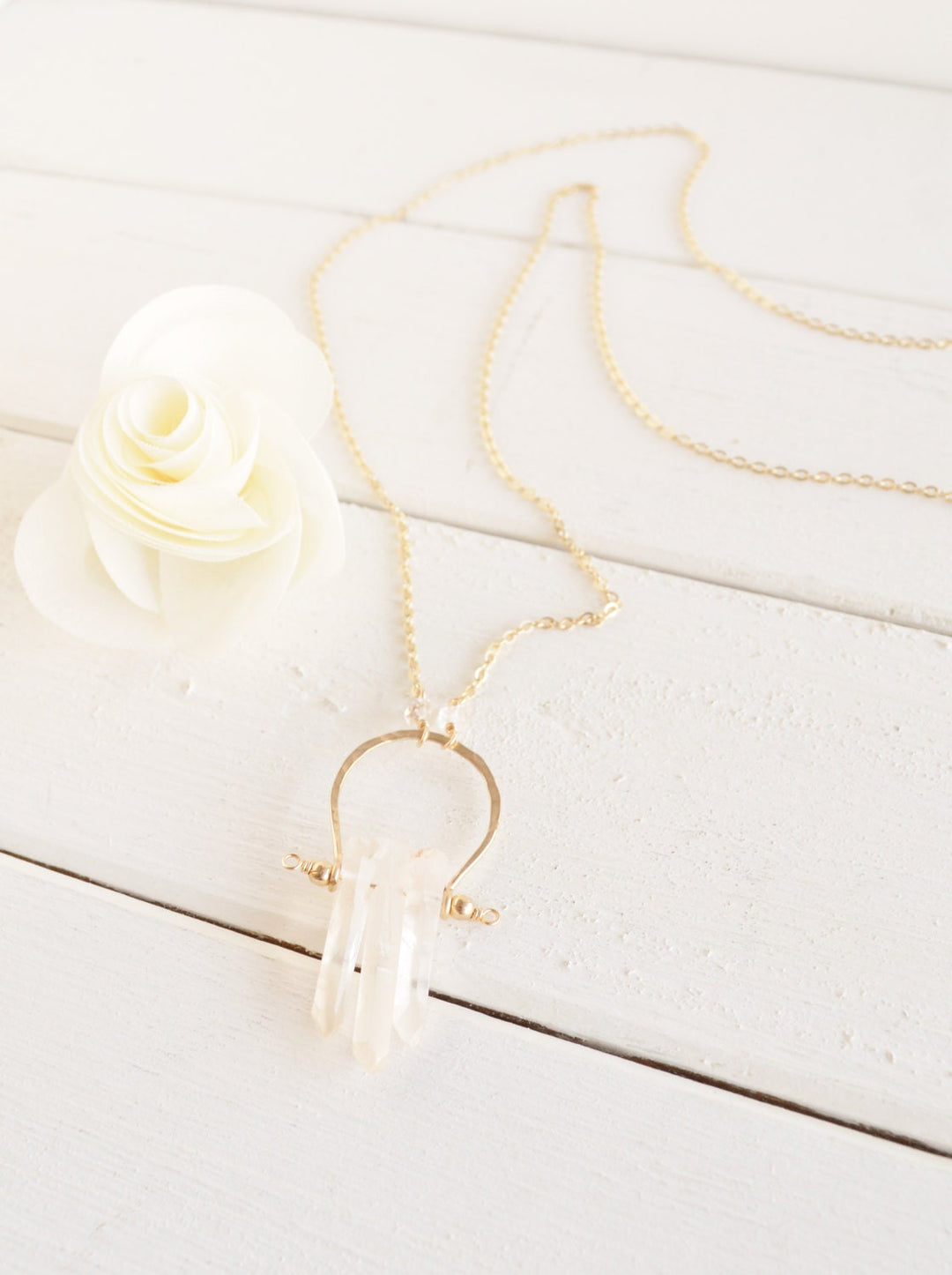Crystal Point Long Bit & Bridle Necklace