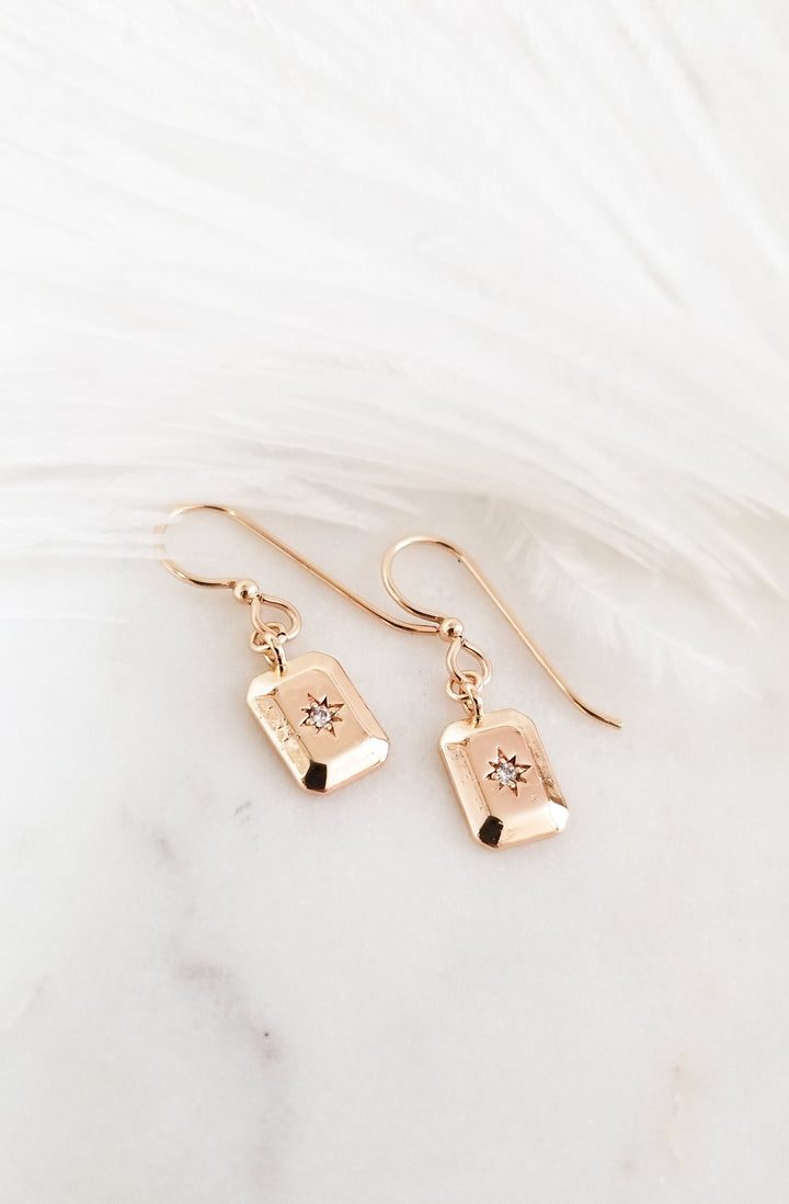 Beveled North Star Earrings