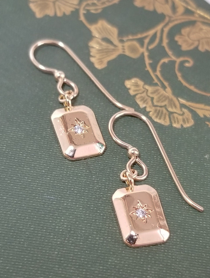 Beveled North Star Earrings