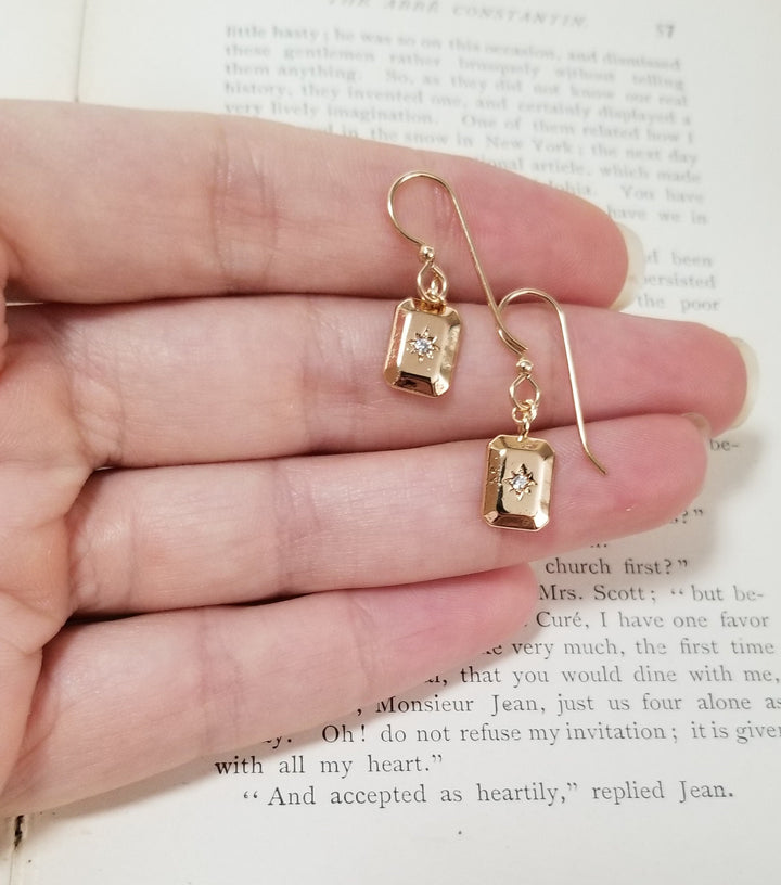 Beveled North Star Earrings
