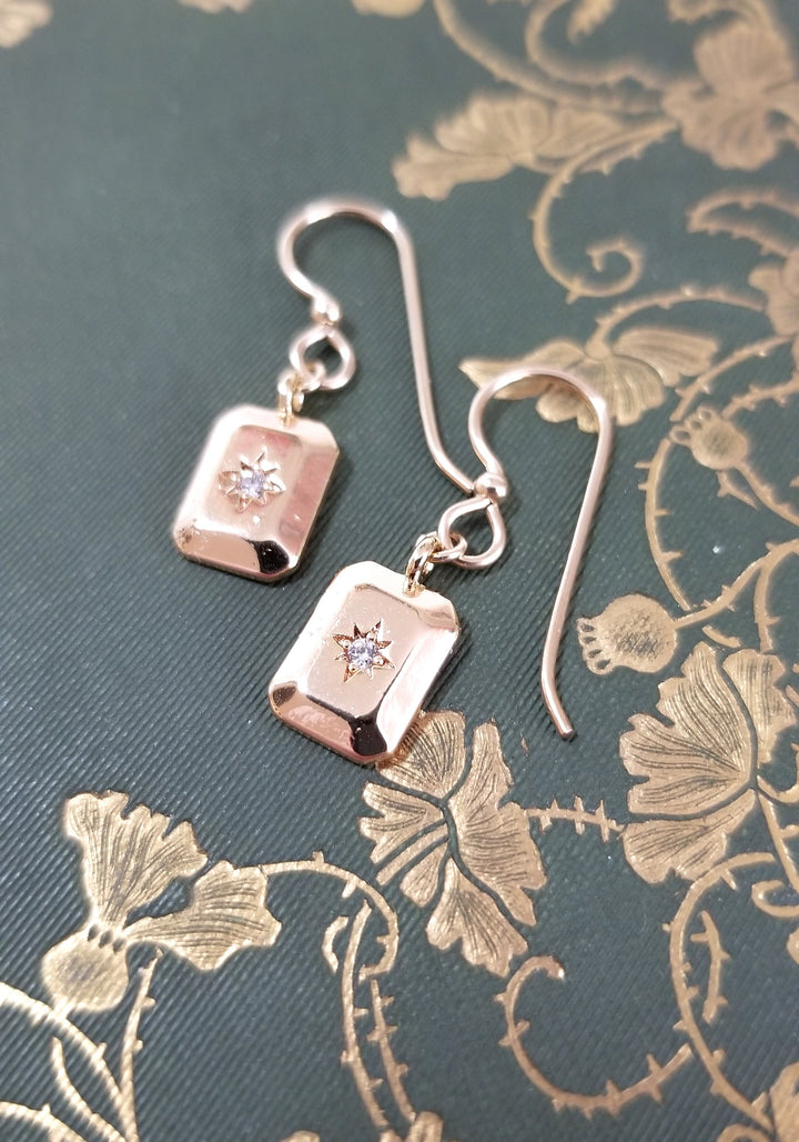 Beveled North Star Earrings