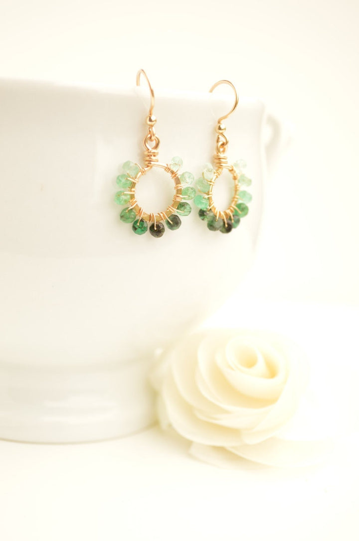Emerald & Gold Starburst Earrings
