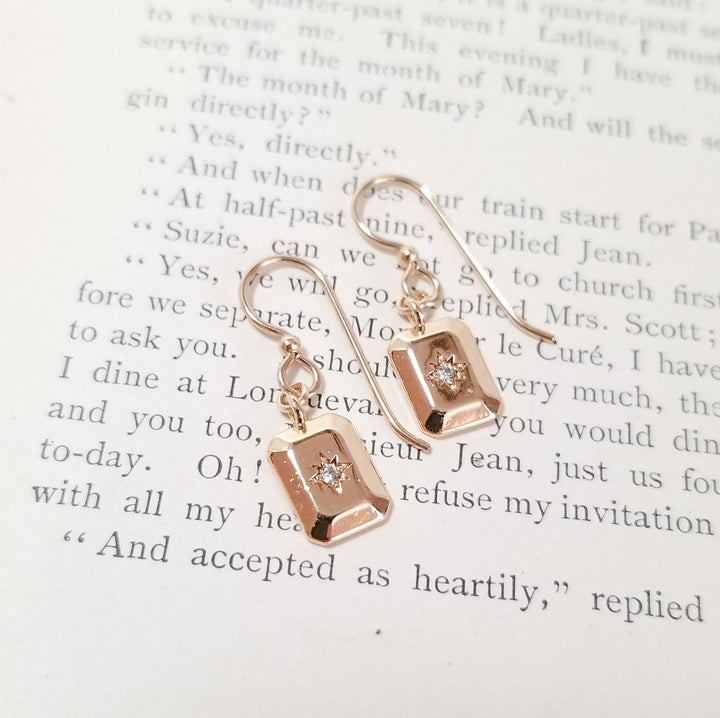 Beveled North Star Earrings