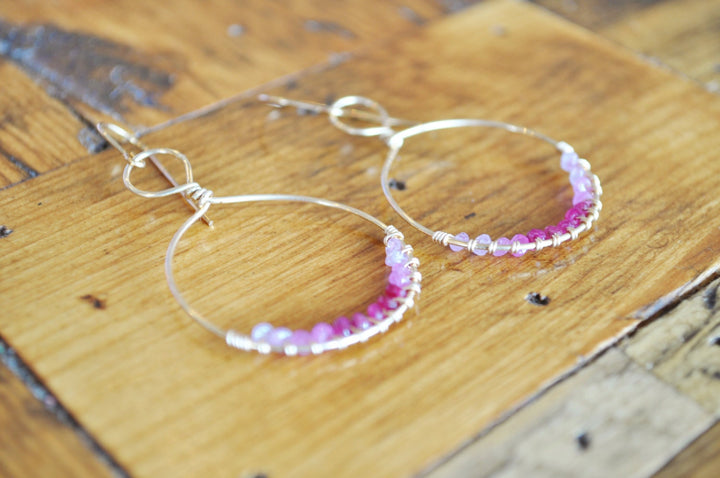 Shades of Ruby Hoop Earrings