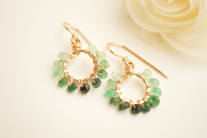 Emerald & Gold Starburst Earrings