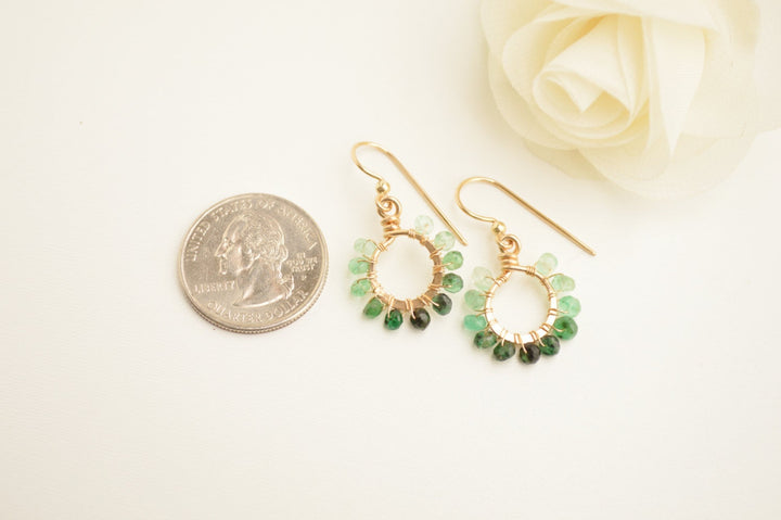 Emerald & Gold Starburst Earrings