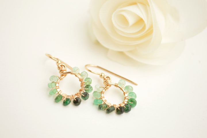 Emerald & Gold Starburst Earrings