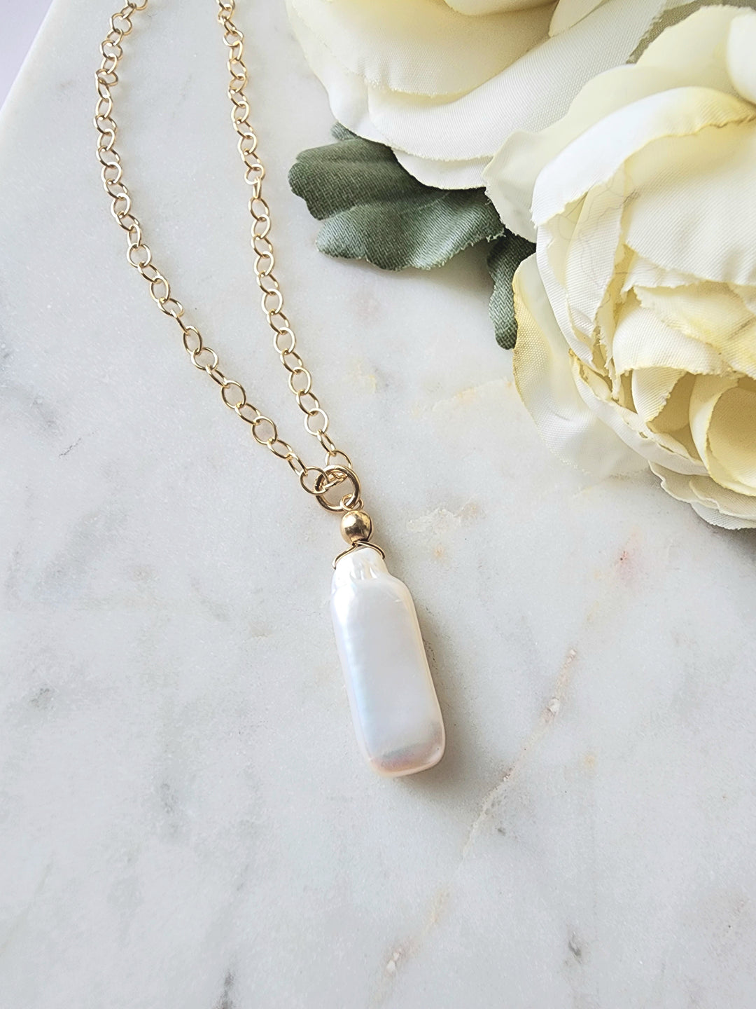 Pearl Baguette Necklace