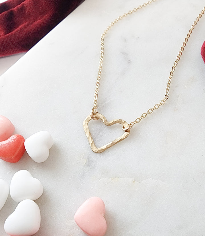 Hammered Heart Necklace