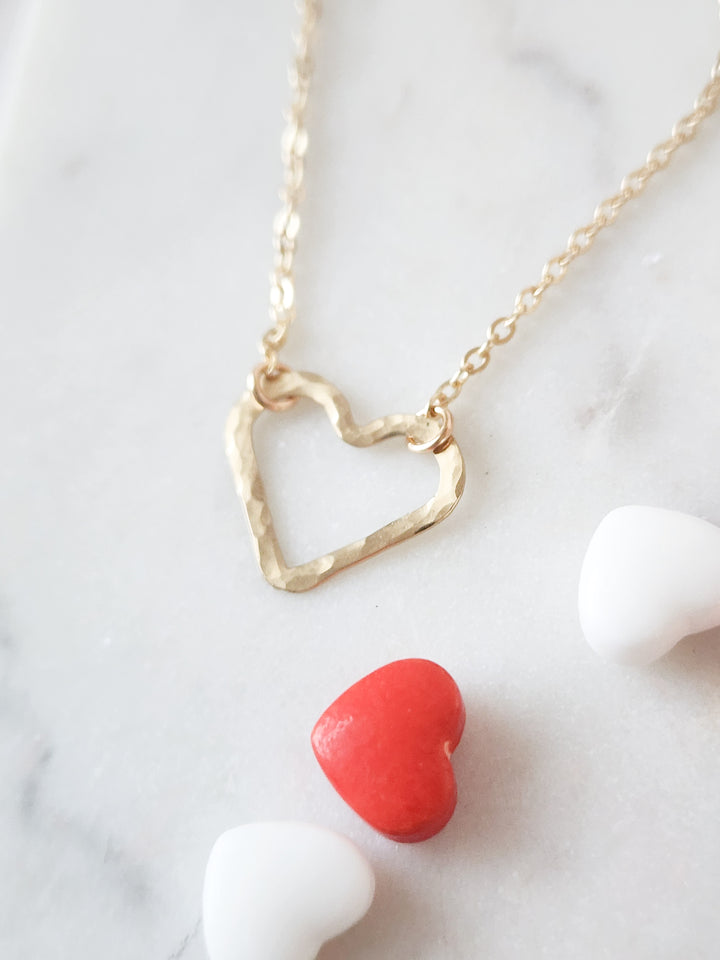 Hammered Heart Necklace