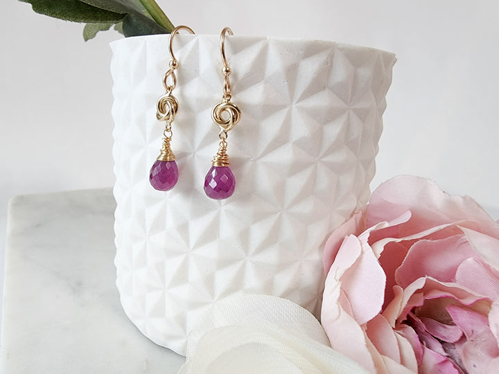 Love Knot Earrings In White Topaz