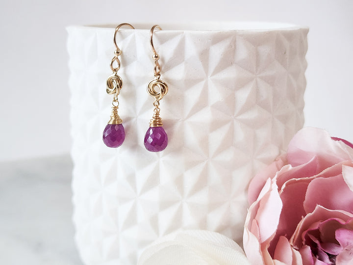 Love Knot Earrings In White Topaz