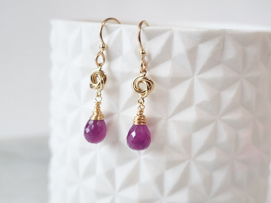 Love Knot Earrings In White Topaz