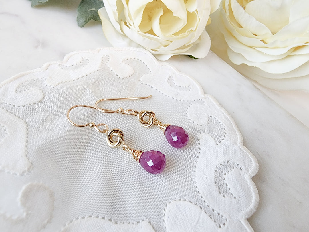 Love Knot Earrings In White Topaz