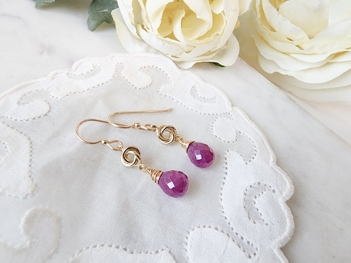 Love Knot Earrings in Ruby