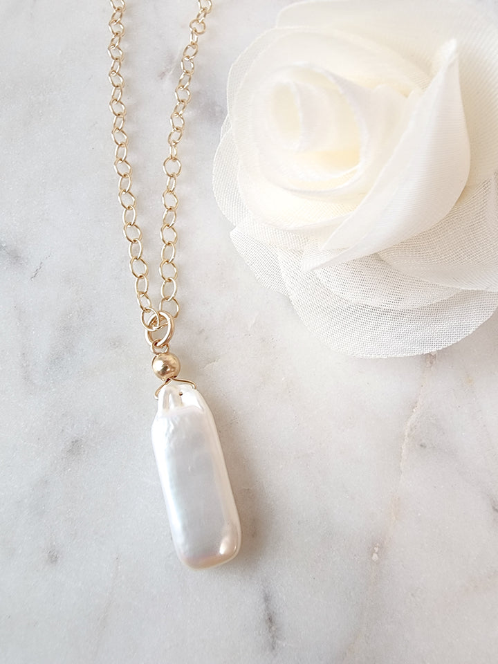 Pearl Baguette Necklace