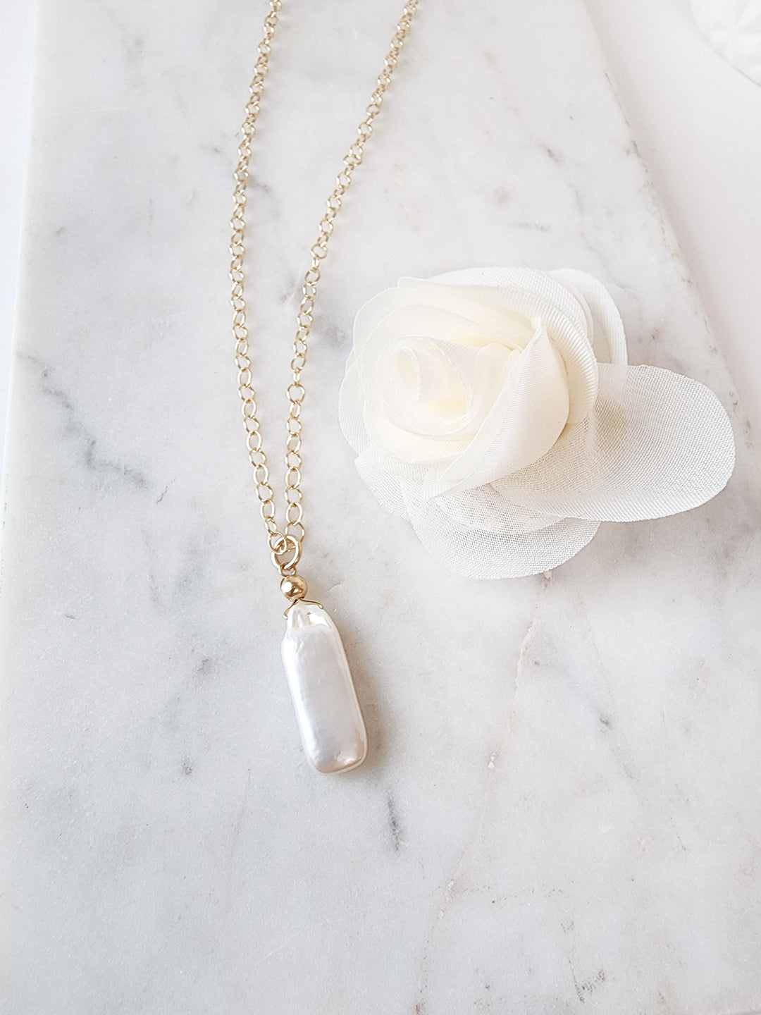 Pearl Baguette Necklace