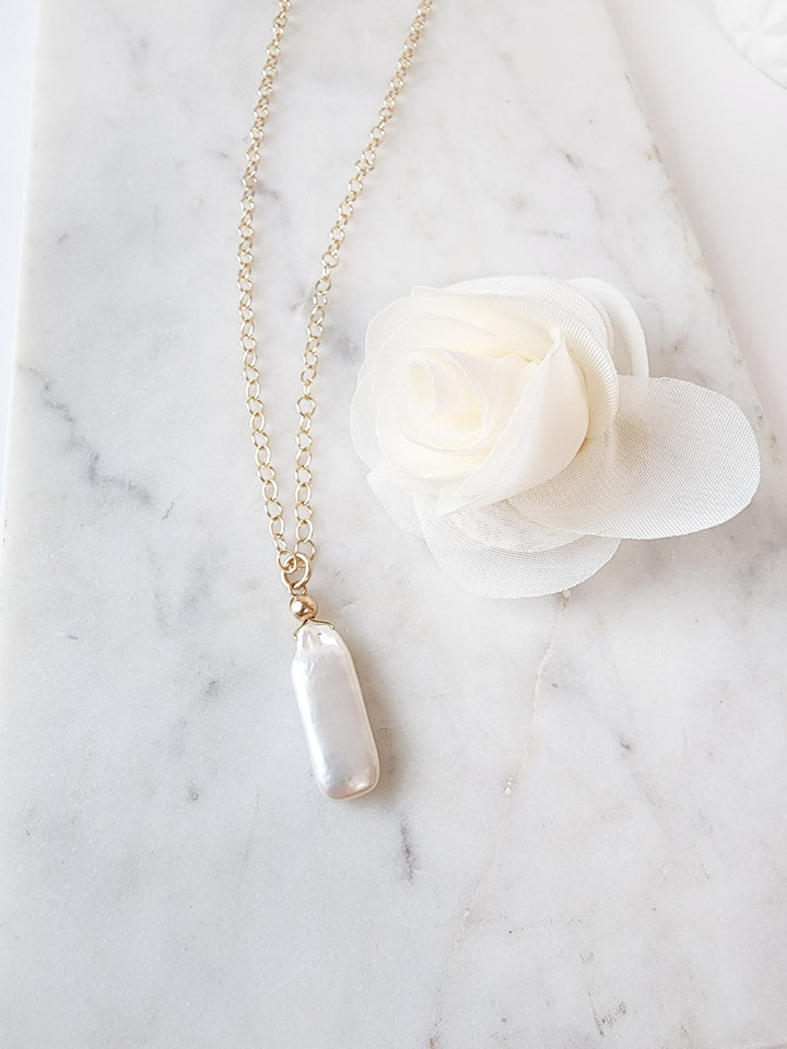 Pearl Baguette Necklace