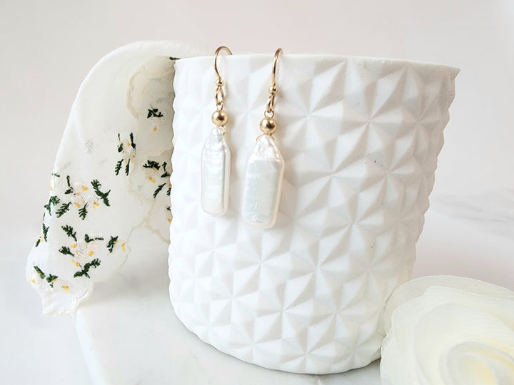 Pearl Baguette Earrings
