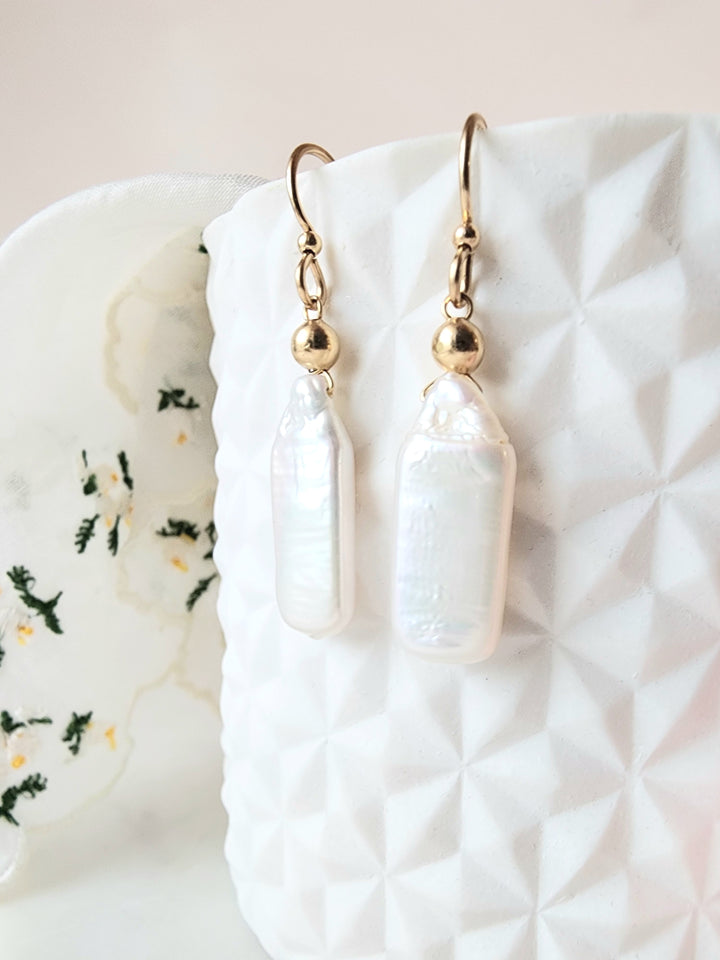 Pearl Baguette Earrings
