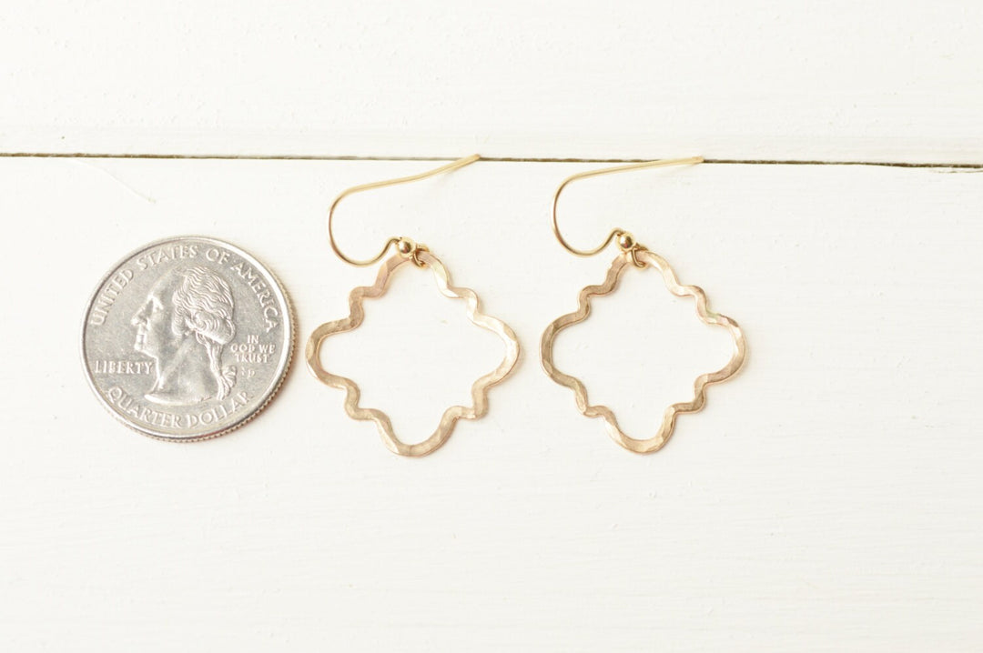 Barbed Quatrefoil Earrings in Gold
