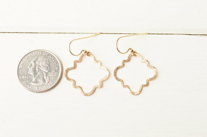 Barbed Quatrefoil Earrings in Gold