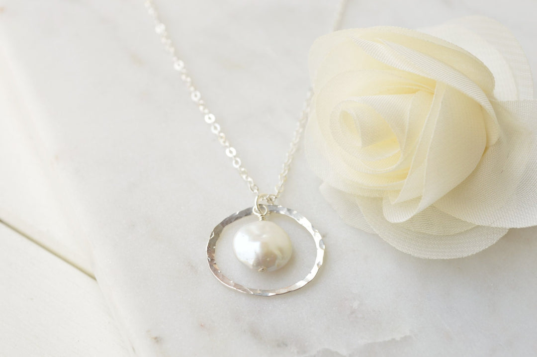 Full Circle Coin Pearl Set in Silver