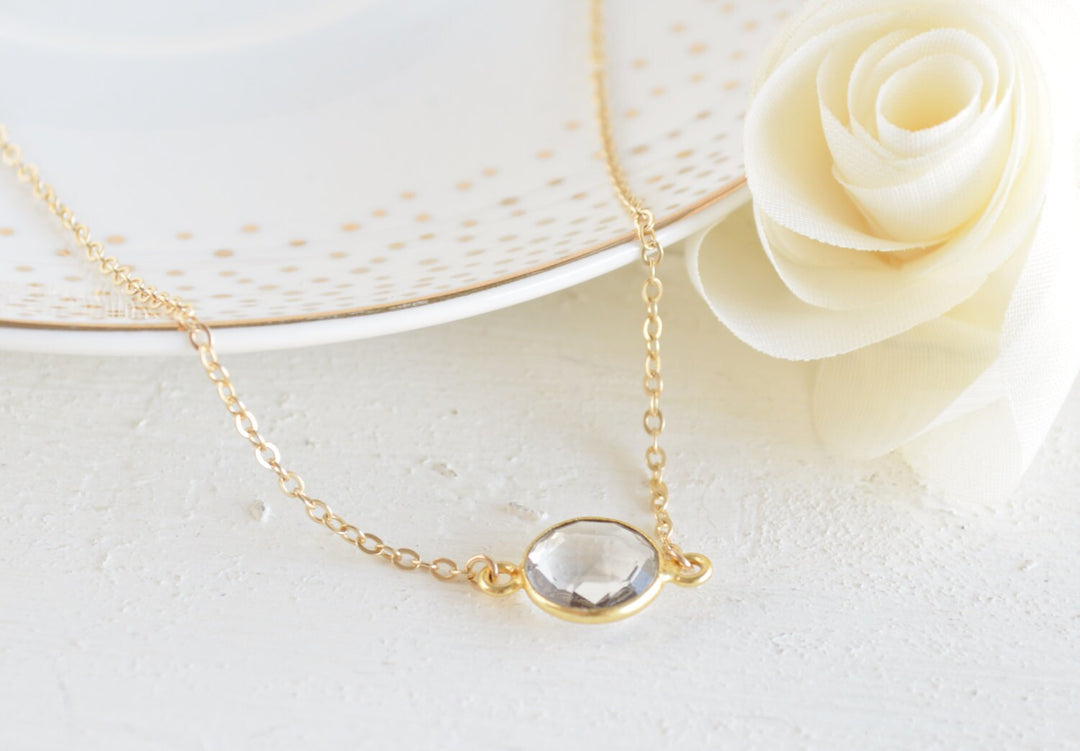 Quartz Bezel Necklace