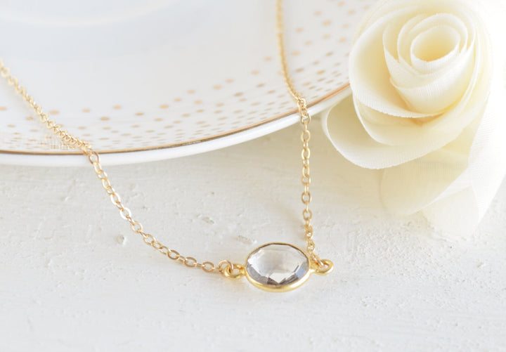 Quartz Bezel Necklace