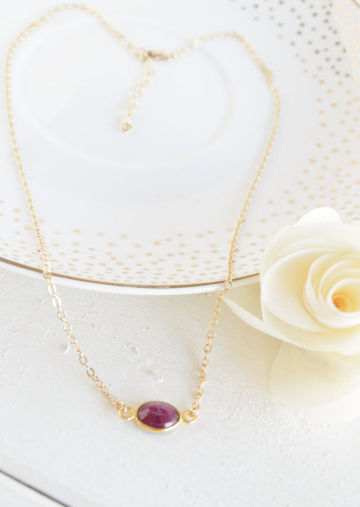 Ruby Ellipse Necklace