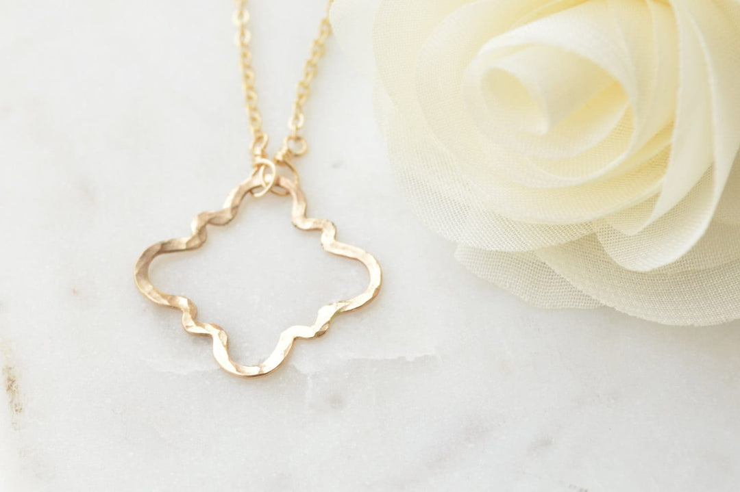 Barbed Quatrefoil Necklace in Gold