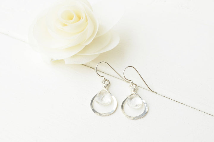 Dewdrop Earrings in Quartz in Silver