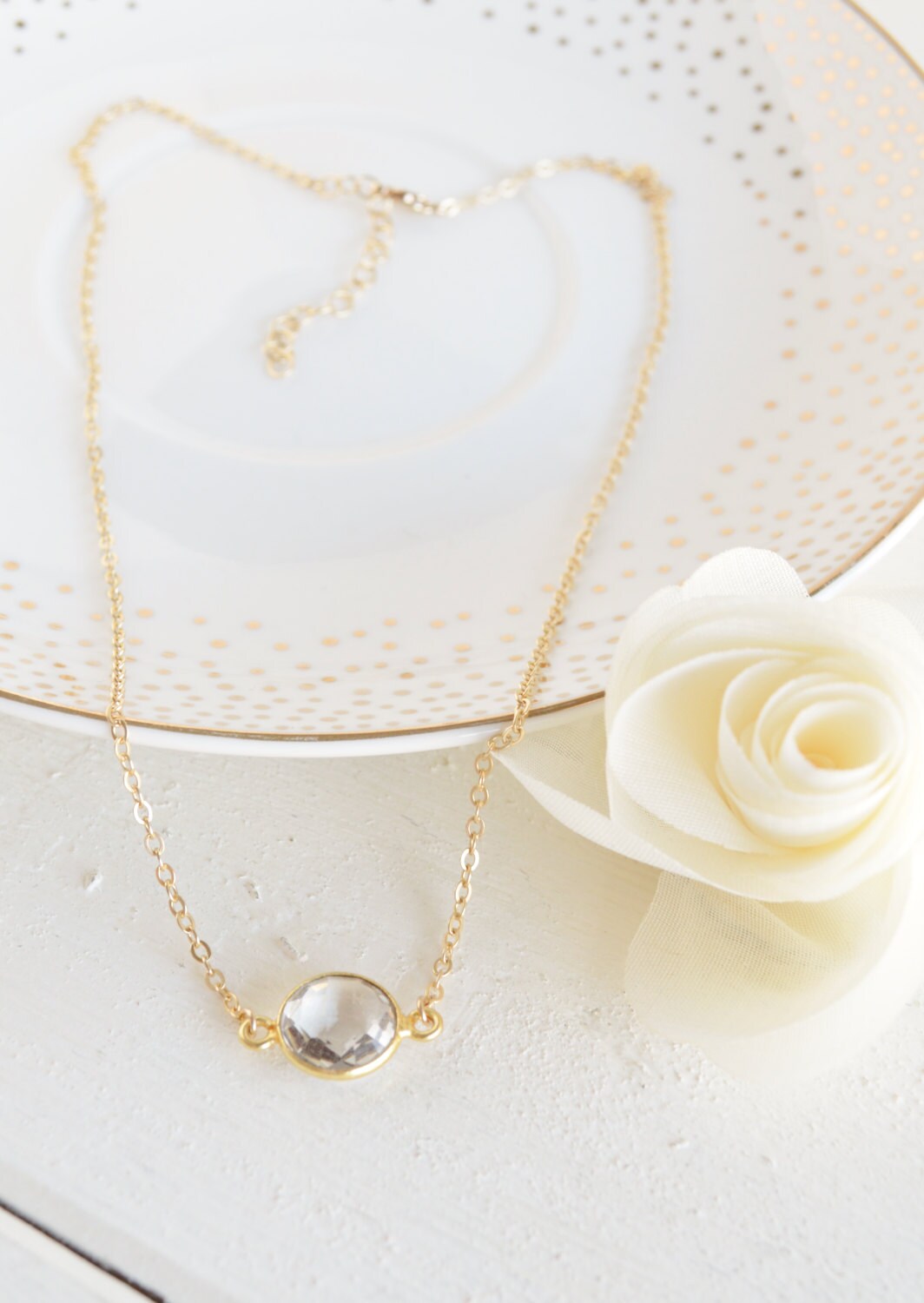 Quartz Bezel Necklace