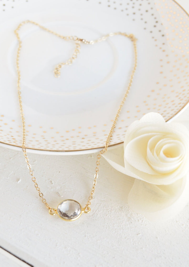 Quartz Bezel Necklace