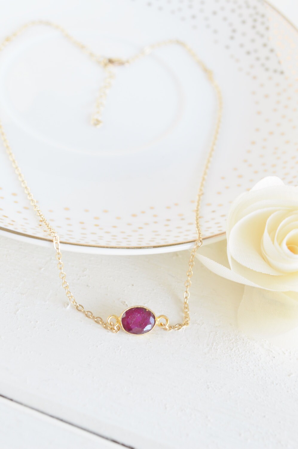 Ruby Ellipse Necklace