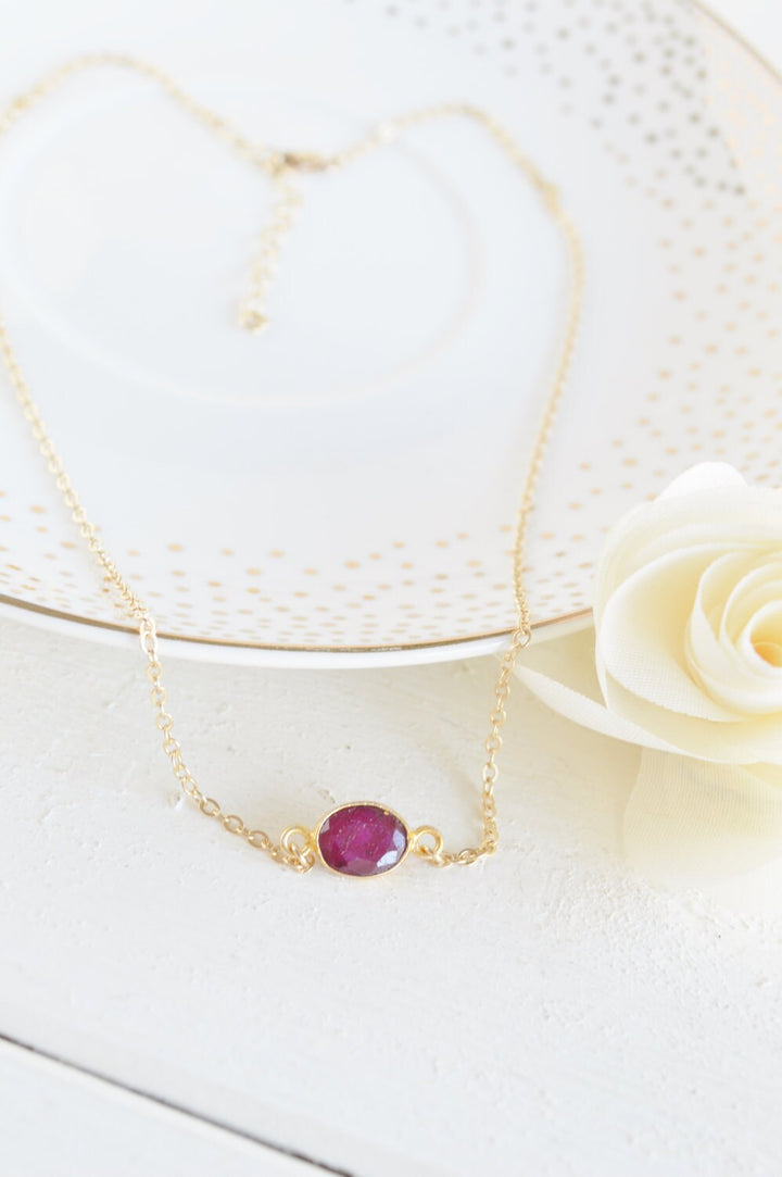 Ruby Ellipse Necklace
