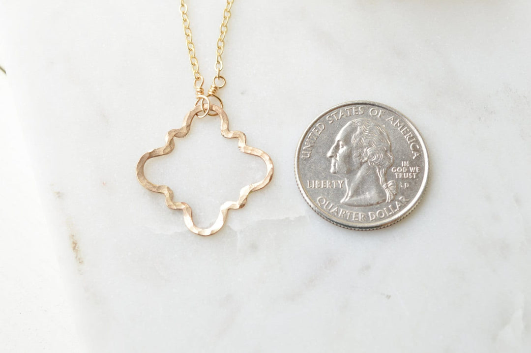 Barbed Quatrefoil Necklace in Gold