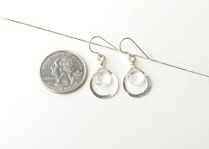 Dewdrop Earrings in Quartz in Silver