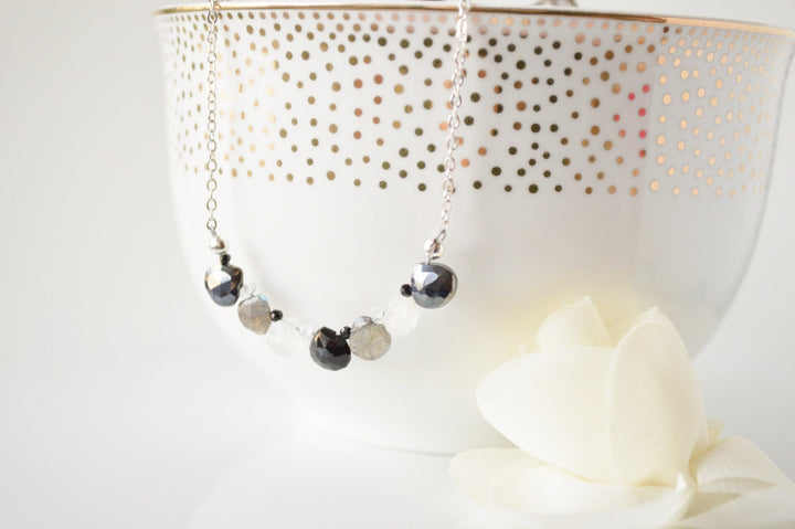 Silver Screen Briolette Bar Necklace