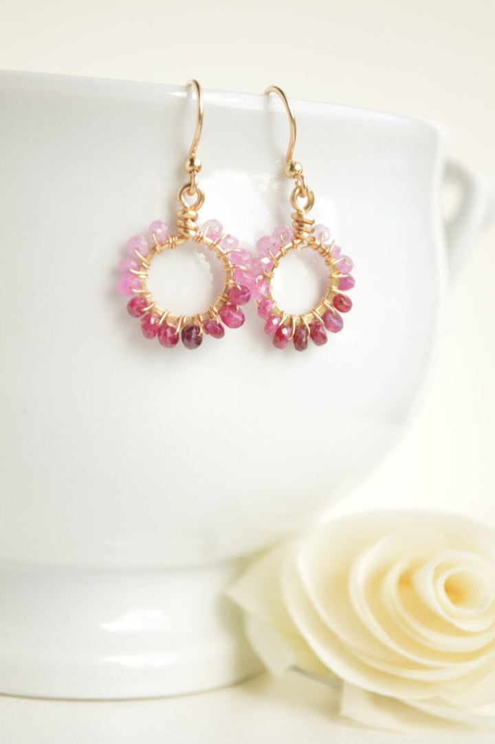 Ruby & Gold Starburst Earrings