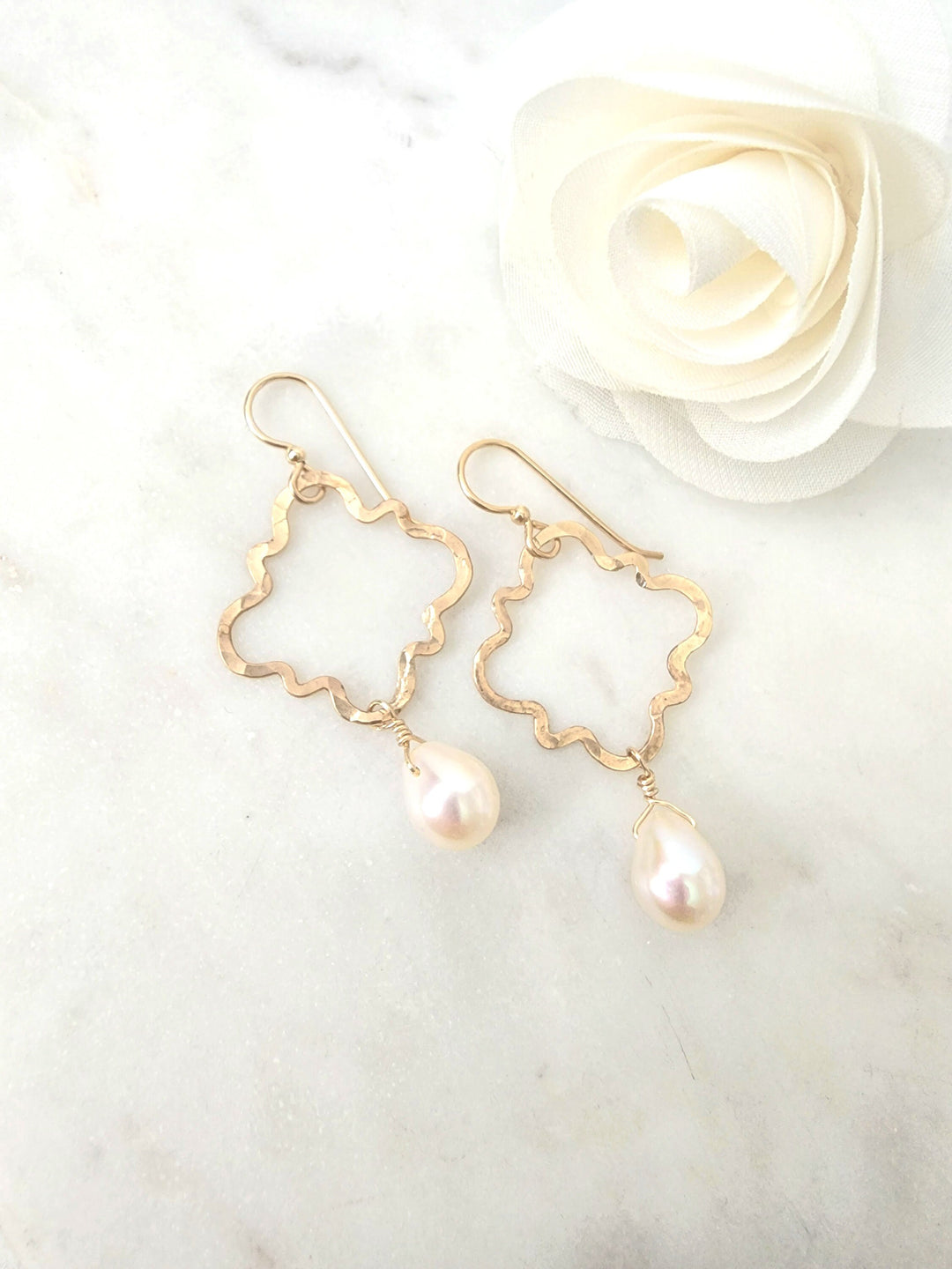 Quatrefoil with Teardrop Freshwater Pearl