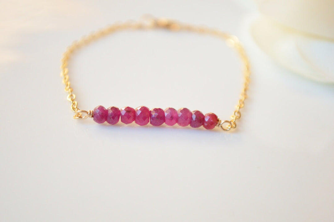 Ruby Bar Bracelet in Gold
