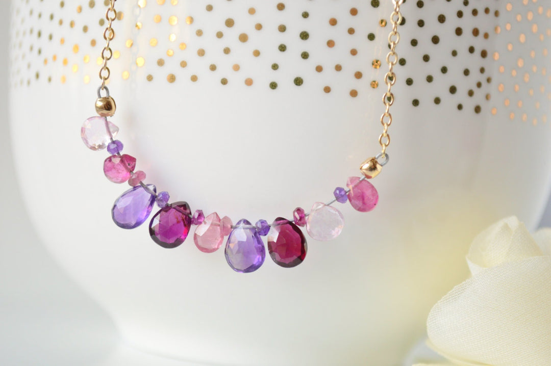 Bouquet Briolette Bar Necklace