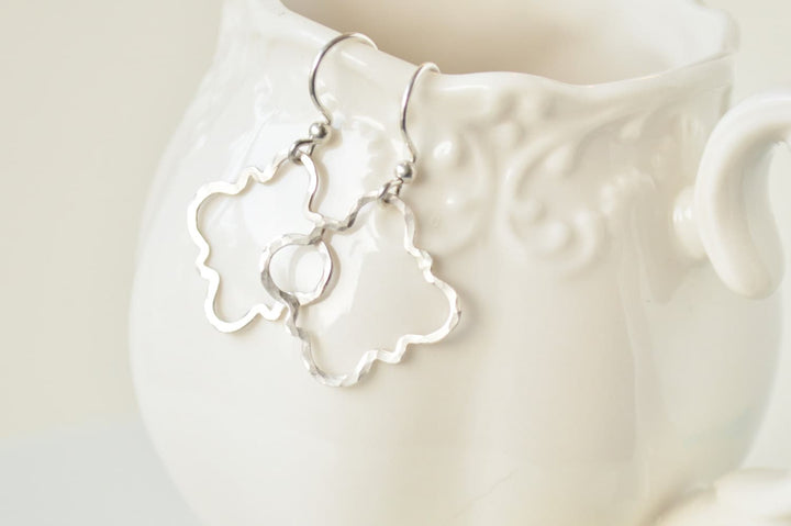 Barbed Quatrefoil Earrings in Silver