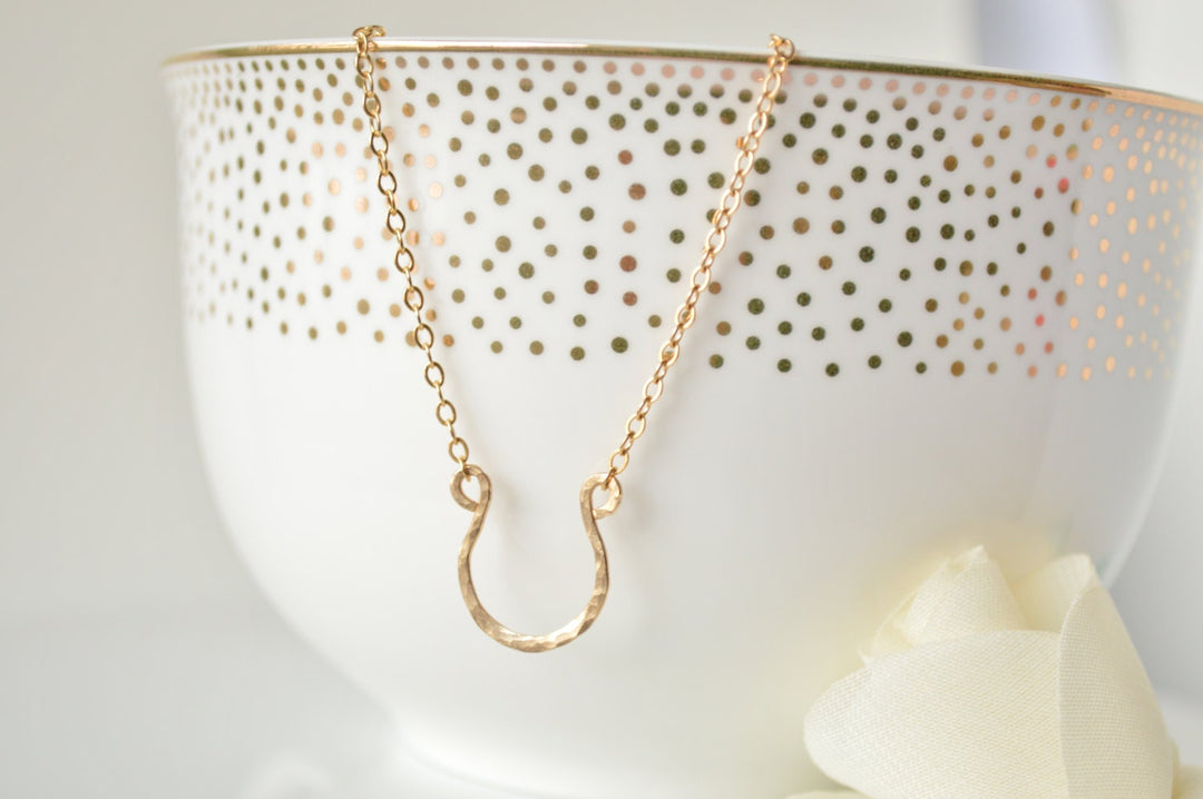 Gold Horseshoe Dainty Necklace