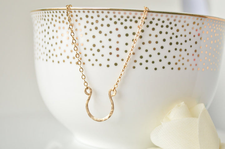 Gold Horseshoe Dainty Necklace