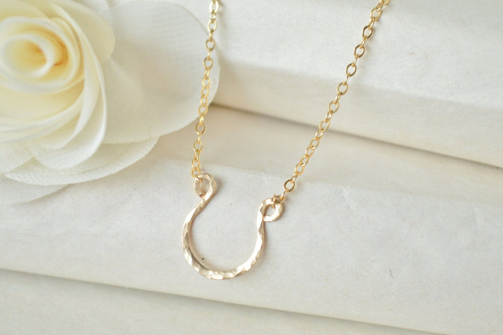 Gold Horseshoe Dainty Necklace
