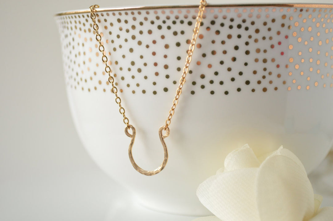 Gold Horseshoe Dainty Necklace